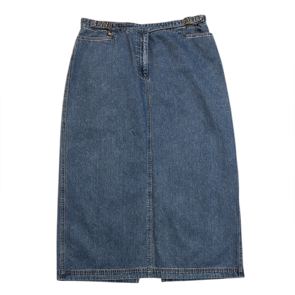 Blue Pencil Midi Skirt for Casual and Work